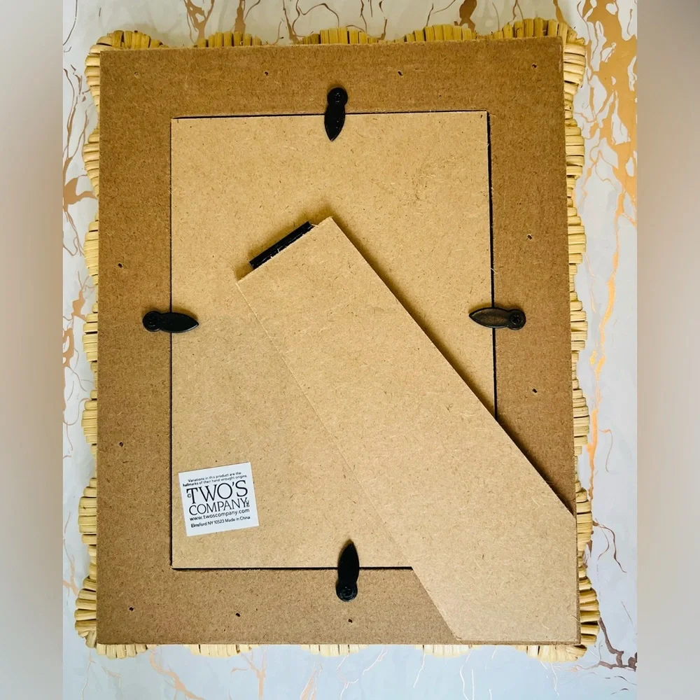 TWO’S COMPANY WICKER WEAVE PHOTO FRAMES | SET OF 2  | 5 x 7  & 4x6 | NEW - Picture 8 of 11